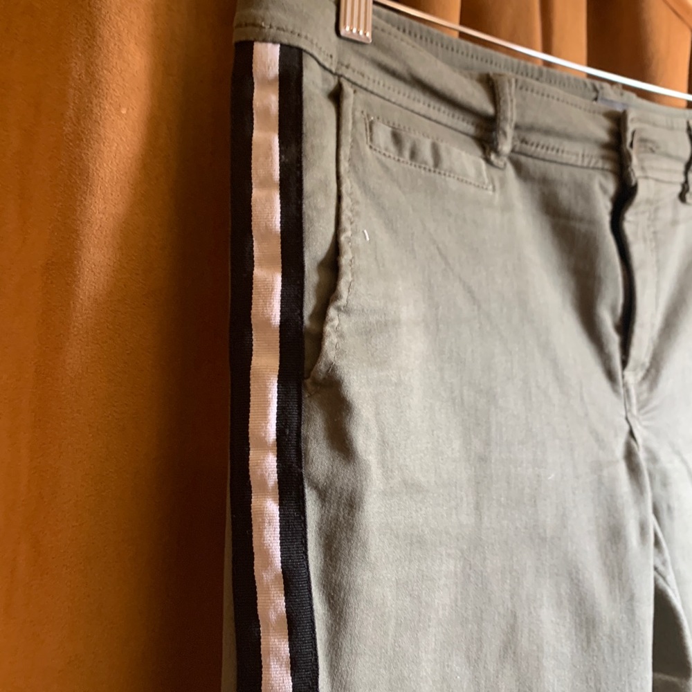 Army Green Stripe Pants